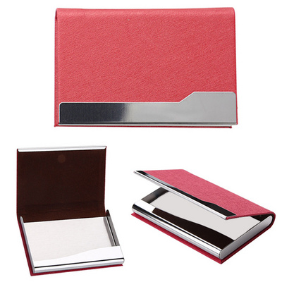 High Quality Custom Logo Card Holder PU Stainless Steel Business Gift Aluminum Business Card Box  Black Card Holder