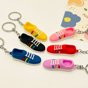 Exquisite 3D Mini Shoes Keychain 3D Stereo PVC Sneakers Mini Basketball Shoes Pendant for Couples Bag Ornament and Gift