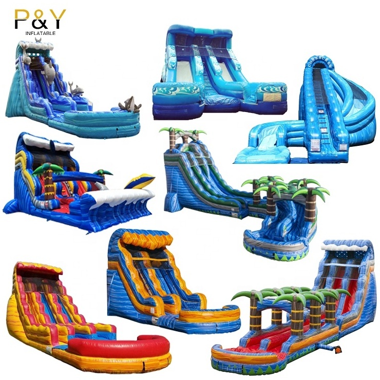 Commercial grade cheap inflatable water slides backyard giant adult size inflatable water slide with swimming pool for adult