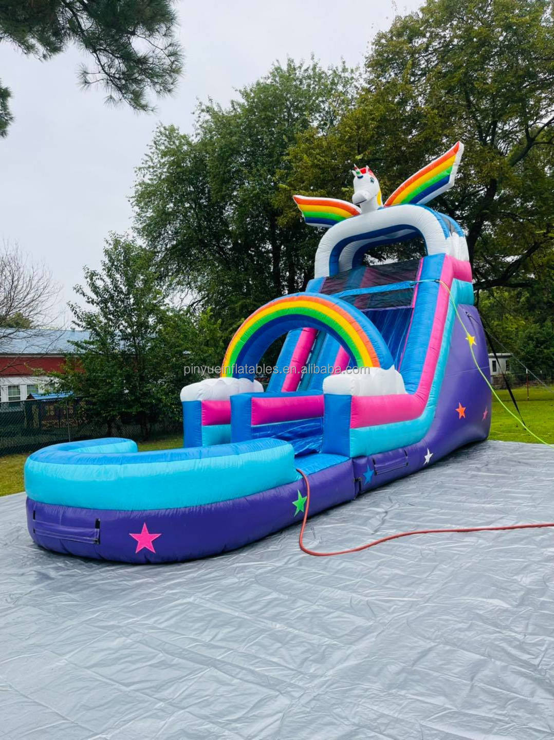 commercial kids outdoor pink 30 foot tall 18ft 20ft 100 foot corkscrew big inflatable water slide for sale cheap