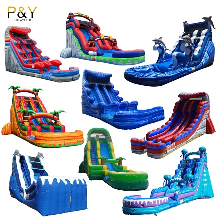 Commercial grade cheap inflatable water slides backyard giant adult size inflatable water slide with swimming pool for adult