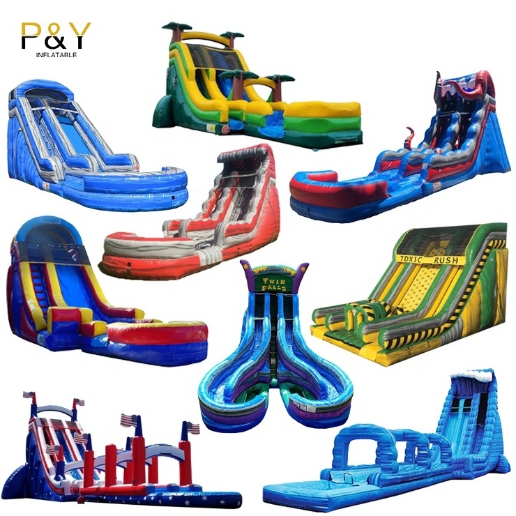 Commercial grade cheap inflatable water slides backyard giant adult size inflatable water slide with swimming pool for adult