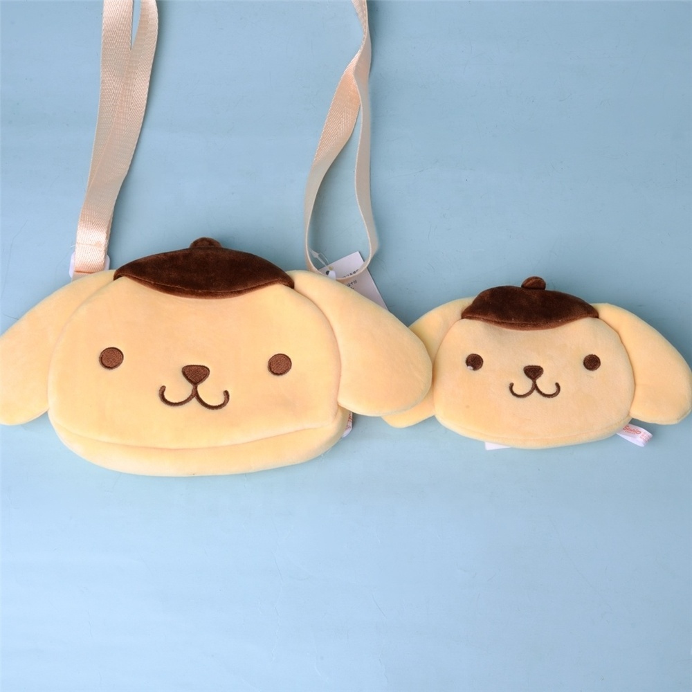 Promotion Melody Cinnamoroll Kuromi Soft  Backpack Plush Toys Cat Dog Bag Coin Purse Sanrioed Bag Kuromi Stuffed wallet bag