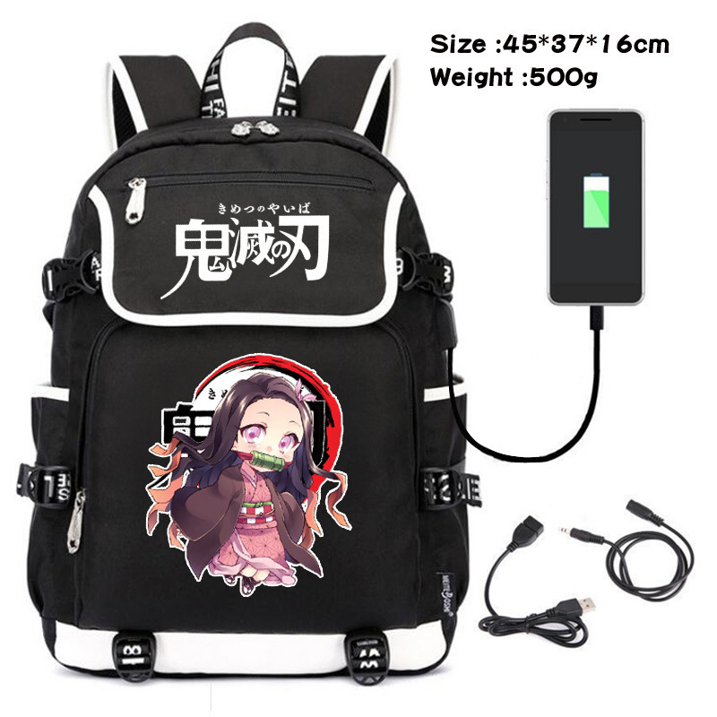 Anime Demon Slayer Backpack Waterproof Bookbags Laptop Rucksack Travel USB Large Capacity Mochila For School Students