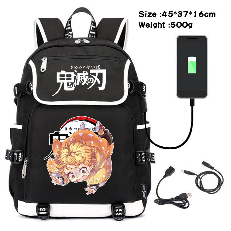 Anime Demon Slayer Backpack Waterproof Bookbags Laptop Rucksack Travel USB Large Capacity Mochila For School Students