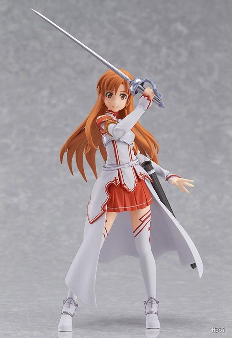 14CM Sword Art Online Action Figure Yuuki Asuna Fighting Form Standing Model Changeable Face Toys for Children PVC Gift Doll