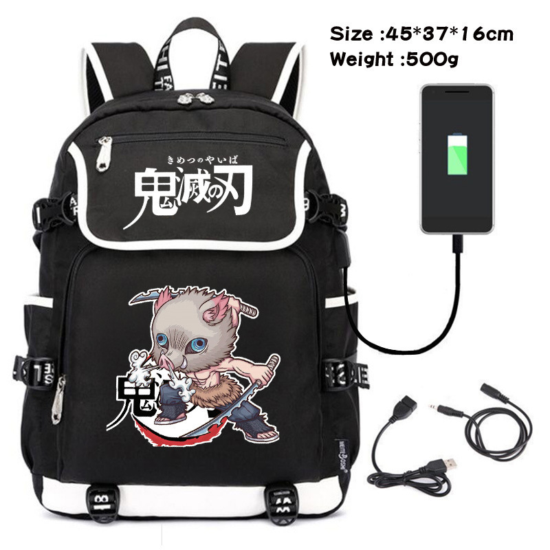 Anime Demon Slayer Backpack Waterproof Bookbags Laptop Rucksack Travel USB Large Capacity Mochila For School Students