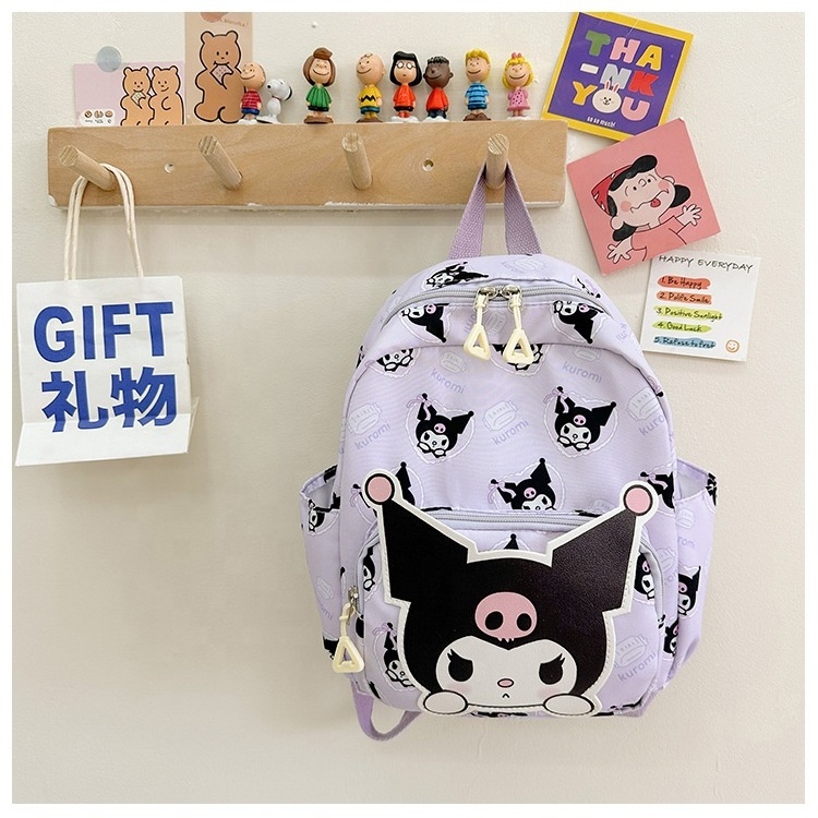 Wholesale Cute Kuromi Cinnamoroll Student Bag for Women Double Shoulder Children's Book Bag Birthday Gift