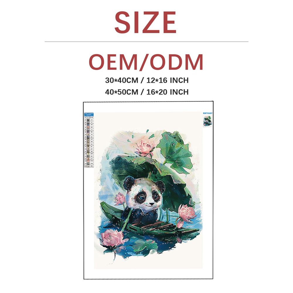 Animal Painting Panda Holding A Lotus Umbrella Diamond Painting Tool Home Decor Full Of Rhinestones Painting DIY Diamond Art Kit