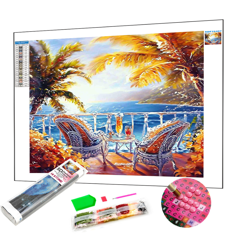 Seaside Scenery Diamond Painting Kits Round Or Square Full Drill Rhinestone Painting Seascape Diamond Pictures For Wall Decor