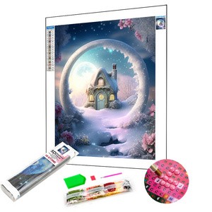 5D Snow house Diamond Painting Stitch Diamond Painting Kit Making Cross Stitch Arts Craft for Home Decor