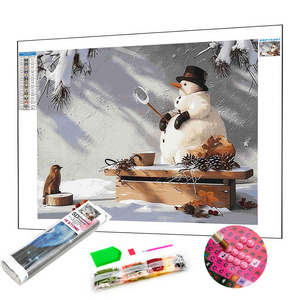 Factory Direct Lovely Snowman 5d Diy Diamond Embroidery Painting Kit Canvas Diamond Mosaic Paintings On Canvas Art Wall Decor