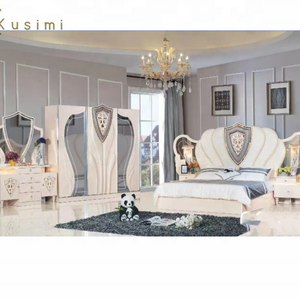 Newly Fashion Hot Sale Modern Italian Simple Style Glass Mirrored Bedroom Set