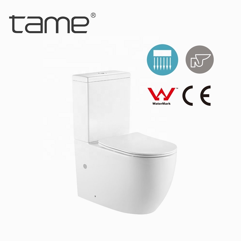 TAME TM6083 WaterMark CE White Ceramic Water Closet Commode  P Trap Jet Flushing Bathroom Two Piece Toilet