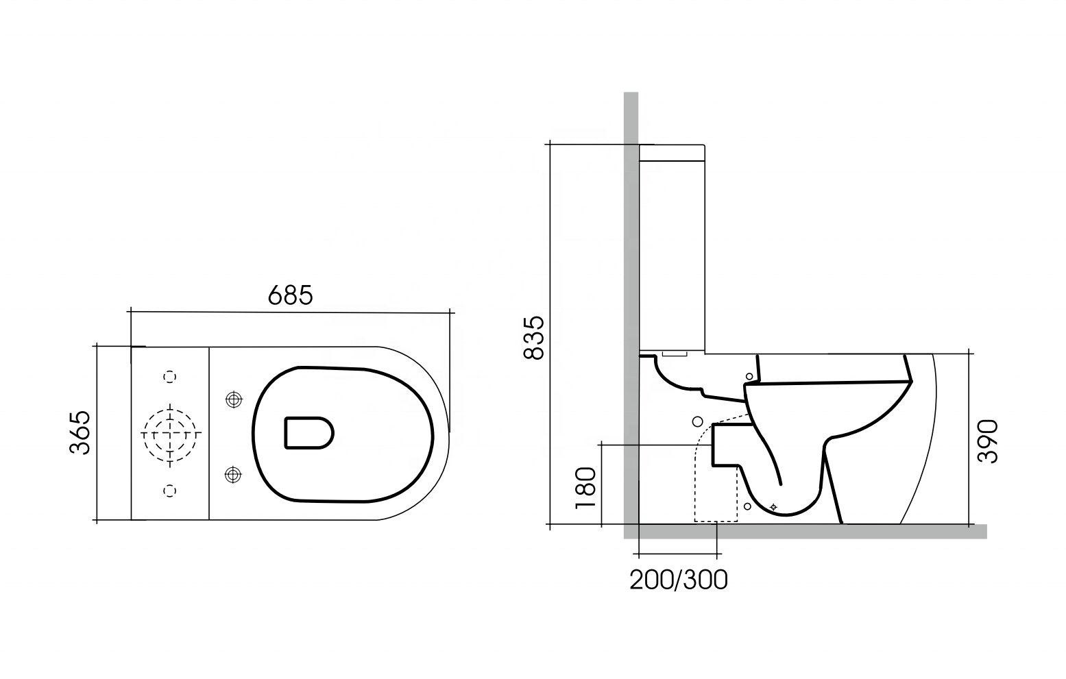 TAME TM6083 WaterMark CE White Ceramic Water Closet Commode  P Trap Jet Flushing Bathroom Two Piece Toilet