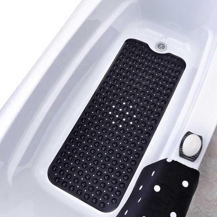 Popular Hot Selling Extra Long 100X40CM PVC Suction Cups and Drain Holes Non-Slip Shower Mat Bathtub Mats for Bathroom Toilet