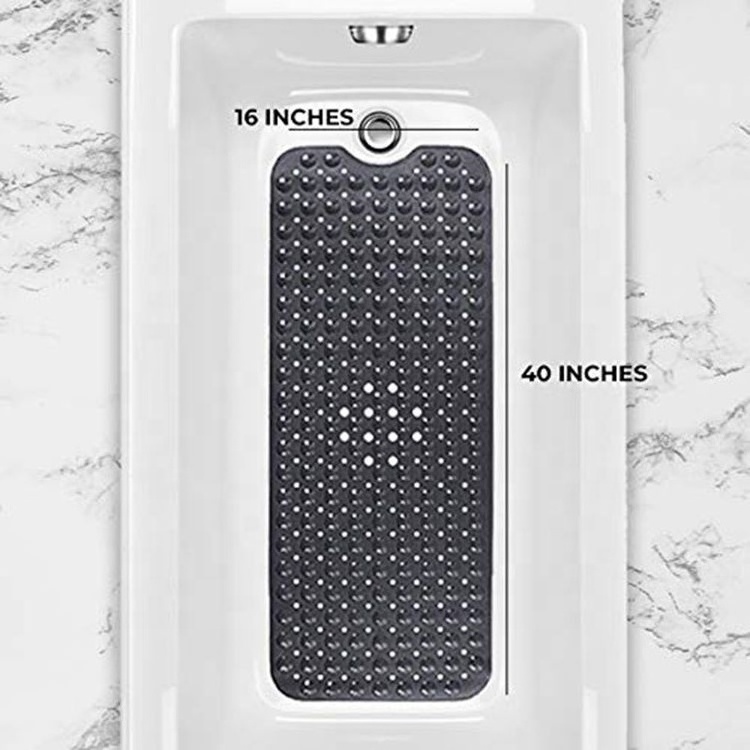 Popular Hot Selling Extra Long 100X40CM PVC Suction Cups and Drain Holes Non-Slip Shower Mat Bathtub Mats for Bathroom Toilet