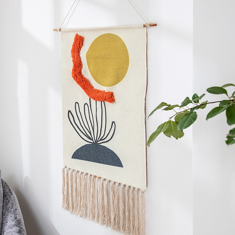 Unique Style Hand Woven Home Decor Tapestry Ins Hot Macrame Wall Hanging Pendant Tassels Art Curtain Blankets for Apartment Dorm