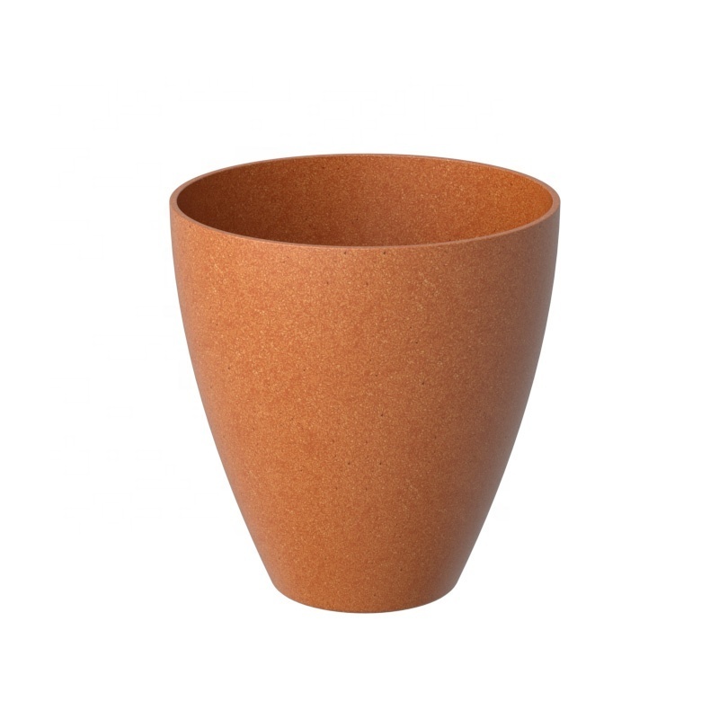 Pioneera Durable 14cm Plant Pot for Indoor Eco Plant Fiber Rice Hull Decorative Modern Flower Pot Home Indoor Outdoor Plant Pots