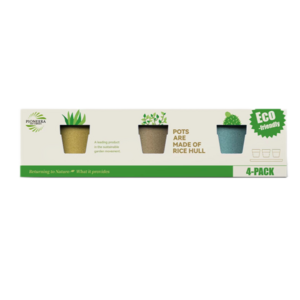 Pioneera 3Pcs/Set 6.2cm Eco Grower Pots Rice Hull Indoor Plant Pots Set Biodegradable Pots For Plant With Package and Saucer