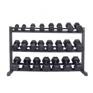 Fitness Accessories Gym Equipment Three Layers Hex Triangle Dumbbell Stand Rack/Storage Rack