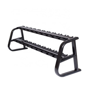 Hot sale high quality Dumbbell Rack Gym 2 tier storage dumbbell set  rack for 10 paris round dumbbell