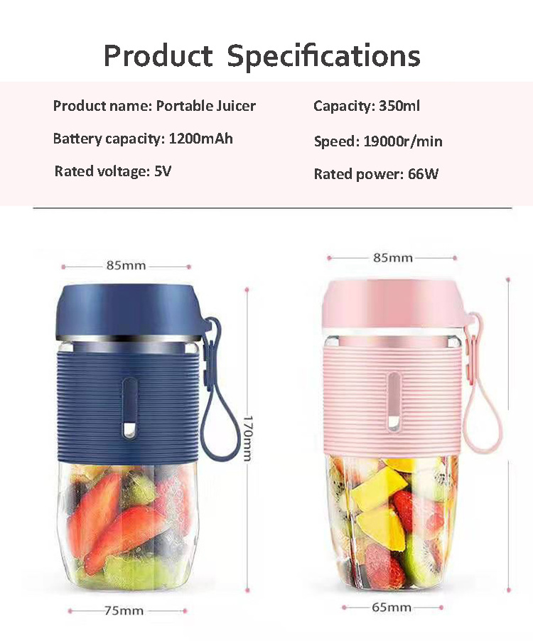 New model electric rechargeable mini portable person blender mini food processor