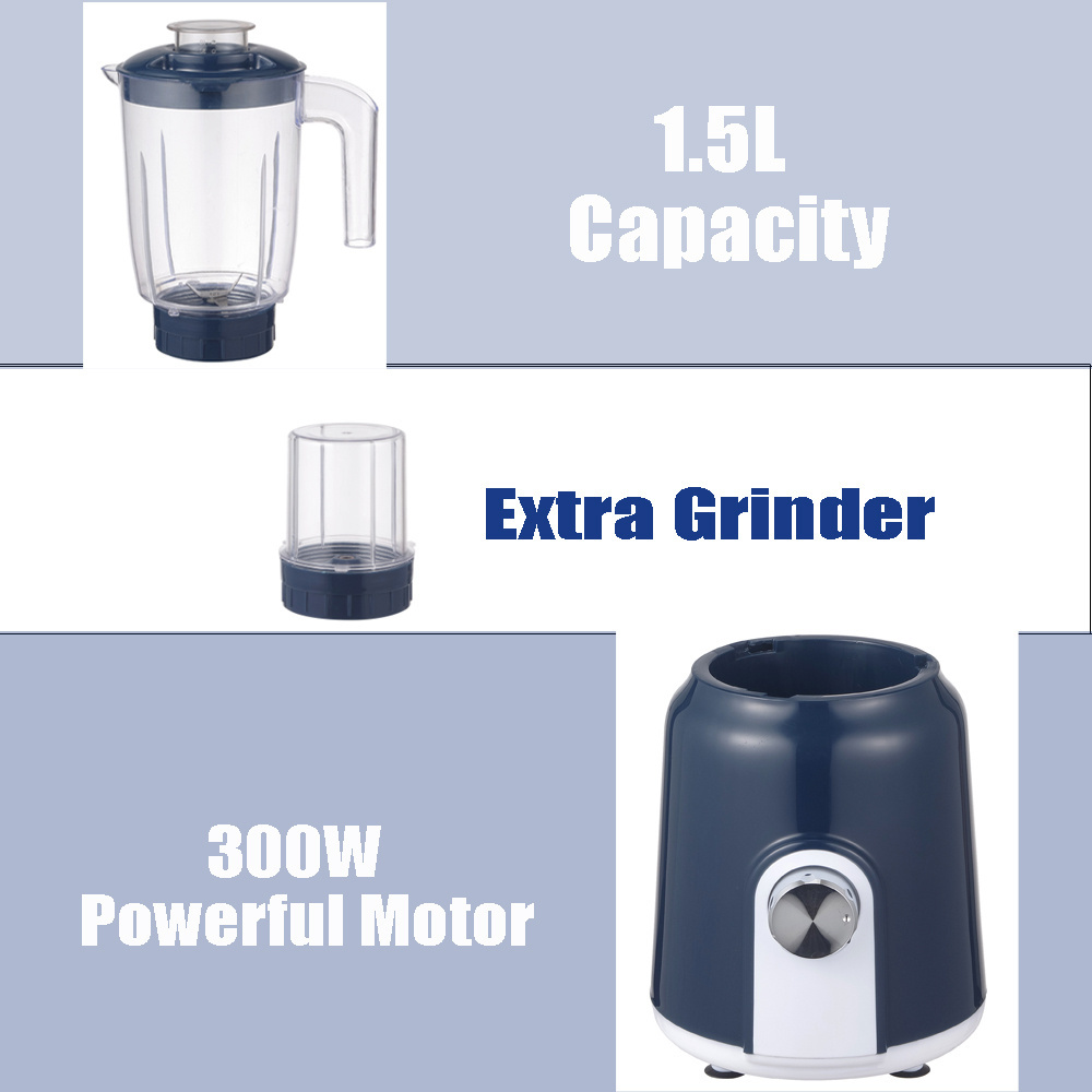 Factory Customized 2 in 1 Home Use Blender 1.5L 600w Juicer Food Processor for Kitchen