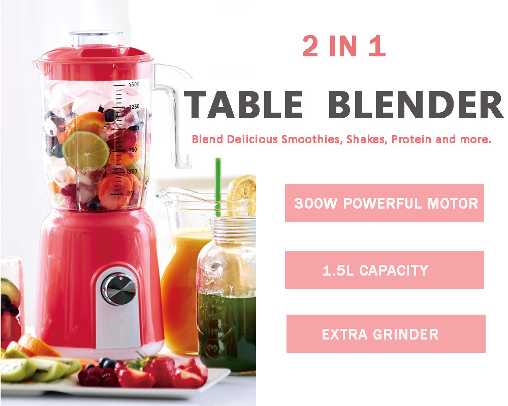 Factory Prices Pionner Home Blender 2 in 1 Food Processor 1.5L Home Use Manual Blender Electric Food Blender