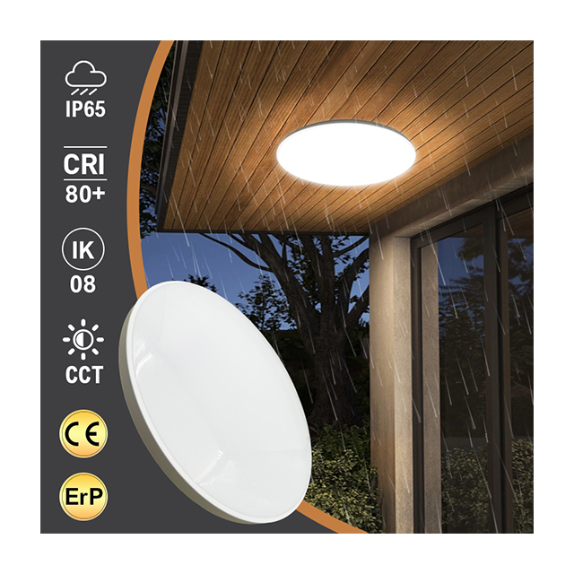 High Lumen IP65 Waterproof Outdoor Fixtures Surface Mounted 32W Round Kitchen Led Ceiling Lights