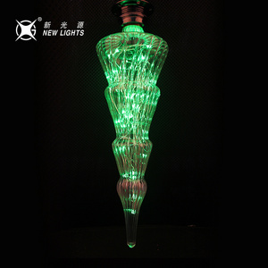 Modern Indoor Copper Wire Bulb Glass Led Filament Christmas Tree New Year Decoration Light