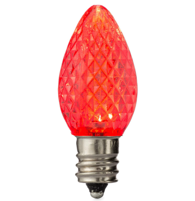 Holiday Lighting Outlet Faceted C7 Christmas Lights Orange LED Light Bulbs Holiday Decoration Warm Christmas led bulb