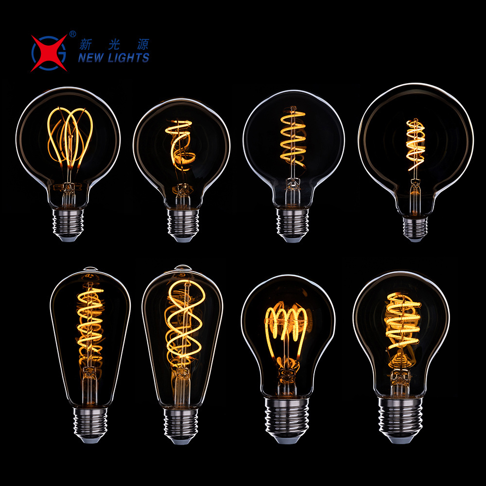 2W 4W No Flicker LC Dimmable E27 E14 Base candle flexible filament led filament bulb