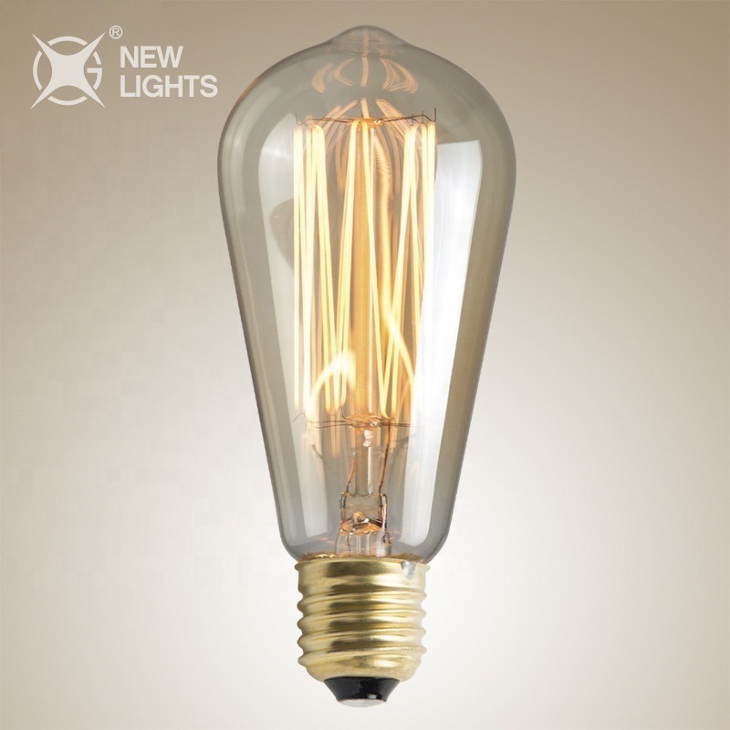 New Arrival Dimmable 40w 60w Warm Light Spiral Carbon Tubular E27 Edison Led Light Bulbs Clear Led Filament Bulb