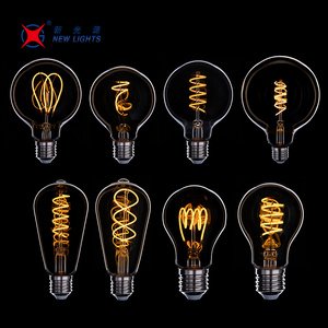 Amber Color Dimmable Glass Light Luxury Decorative Lamp Edison E27 G125 Edison Bulb Filment Bulb