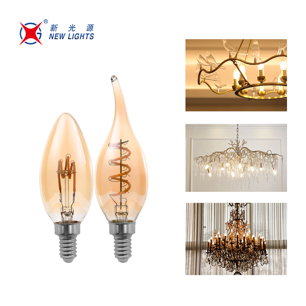 1800k-6500k C35 Dimming Adjustable Vintage Lamps E27 Warm White Soft Filament House Light Led Bulb