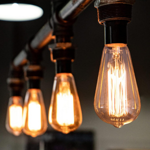 St64 Vintage Edison Light Bulb Outdoor Indoor Classical Pendant Decorative Amber Glass Filament Bulb