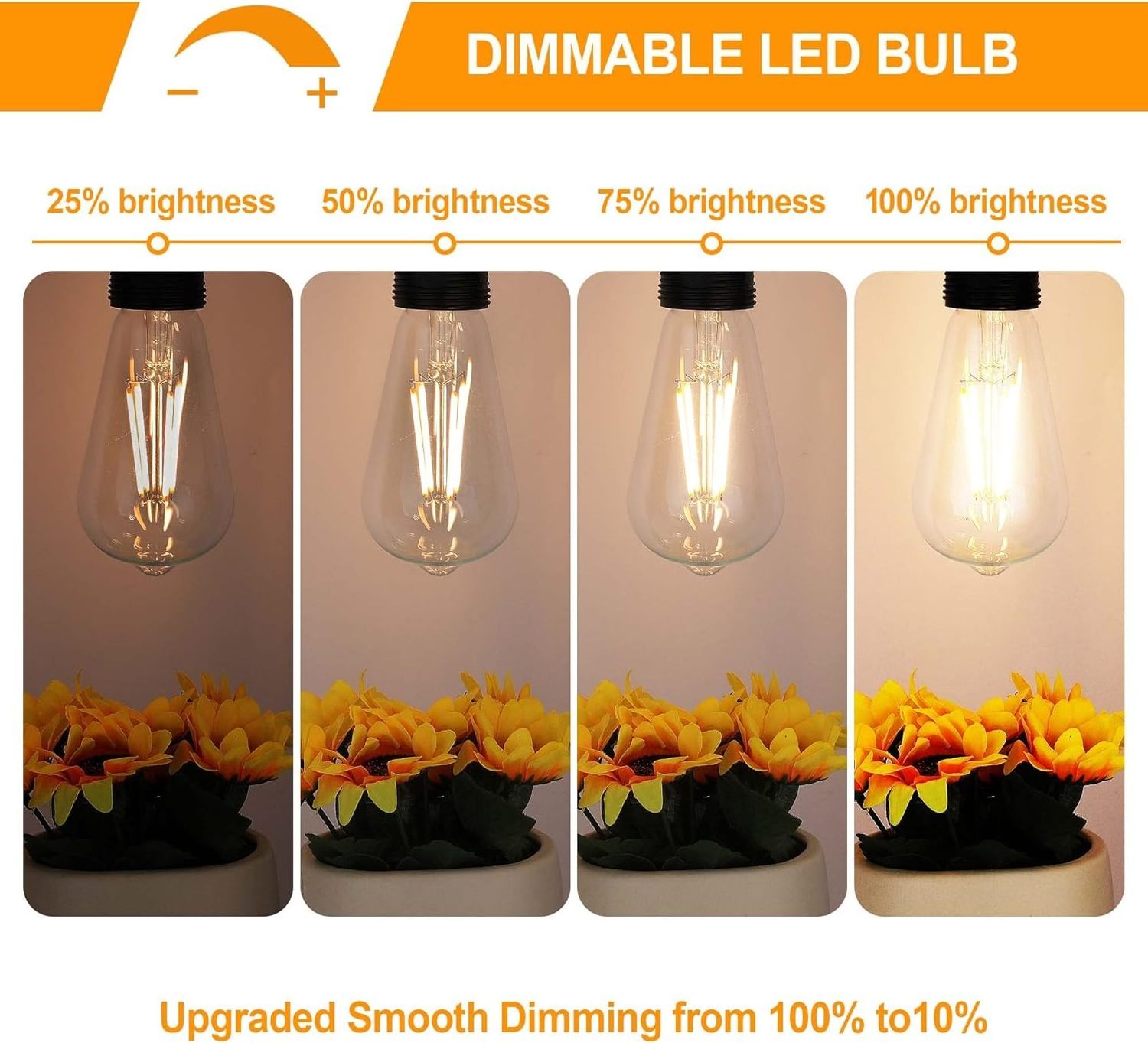 2700k Warm White High Brightness Antique Clear Glass Style E26 Base St64 Led Light Bulbs For Home