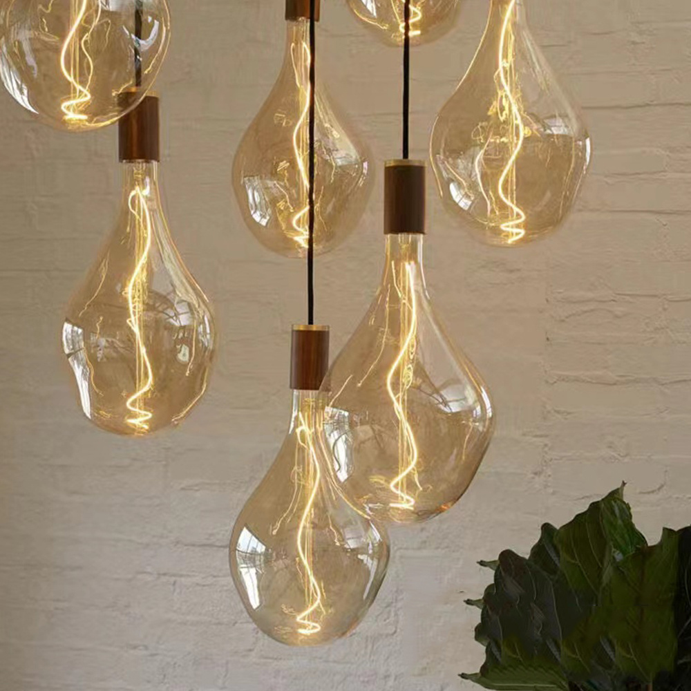 Custom Oversize Lamp Happy Holiday Decorative Hanging Lights Electric Bulb Soft Filament