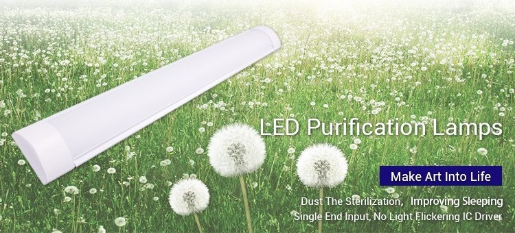 High Lumen 18w 36w 0.6m 1.2m 2ft 4ft Iron Aluminum Fixture T8 Purification Fixture Led Batten Light