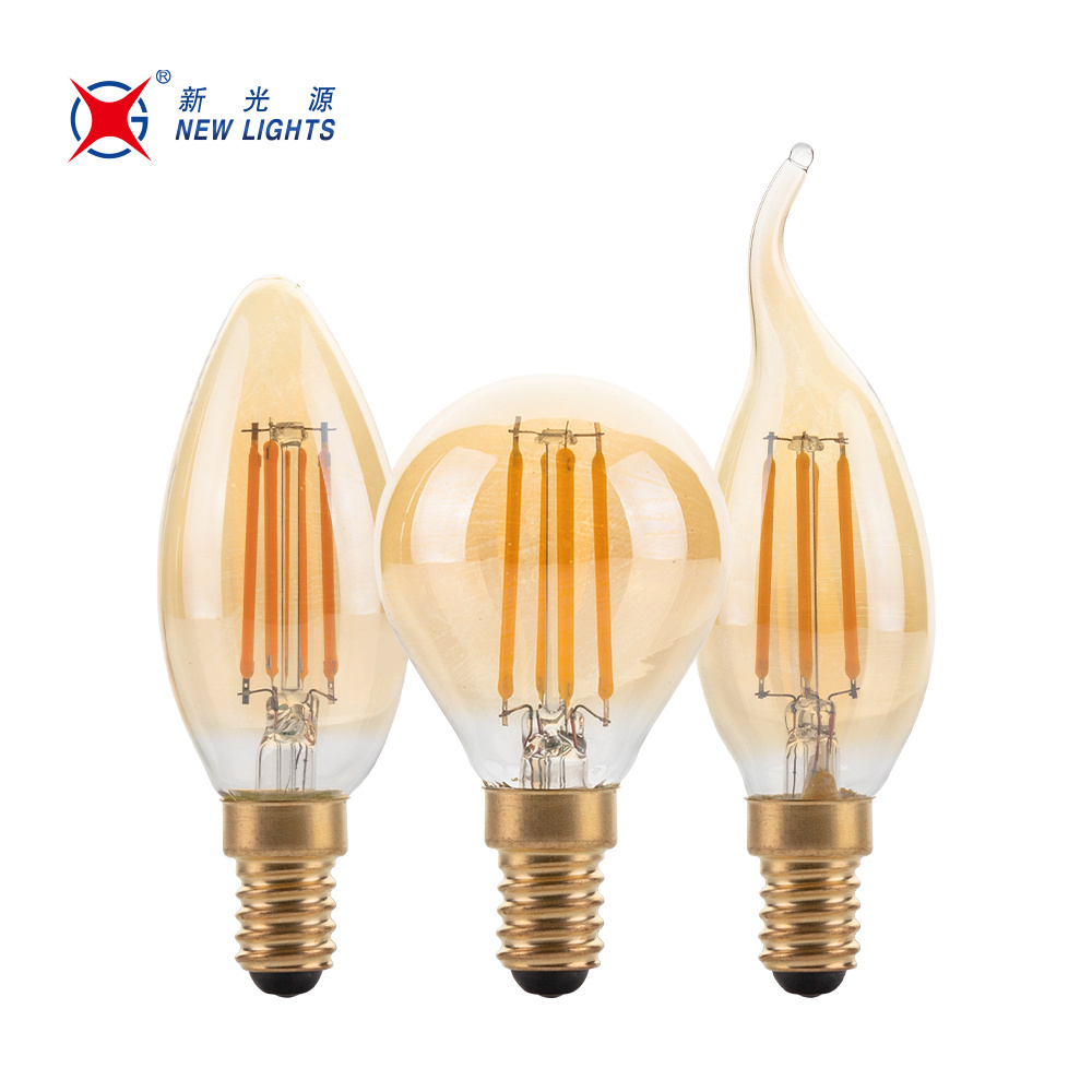 Hot Sell C35 B10 4000k 5000k 6500k E12 E14 E26 E27 Candelabra Base Candle Led Filament Bulb Light