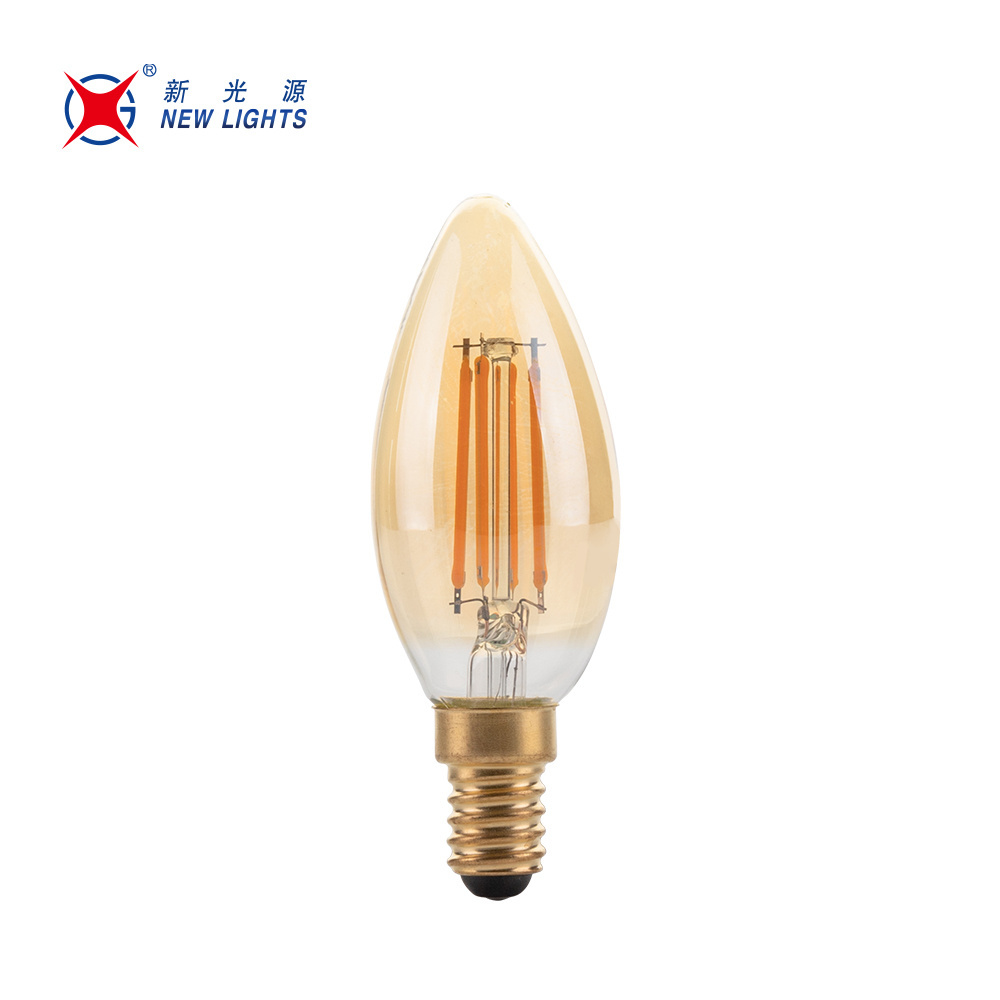 Hot Sell C35 B10 4000k 5000k 6500k E12 E14 E26 E27 Candelabra Base Candle Led Filament Bulb Light