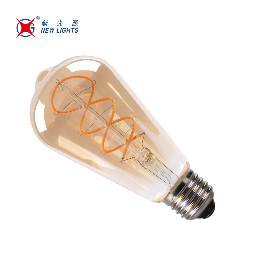 Dimmable Vintage Style Warm White Filament 4w 40 Watt Equivalent St64 Led Filament Bulb