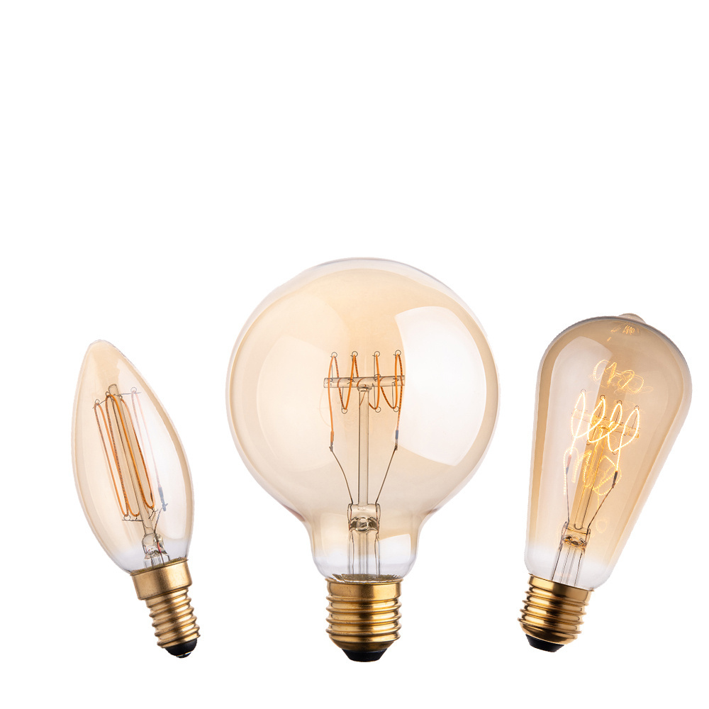 Custom Luxury Dimmable Outdoor Edison Light Bulb Vintage E26 E27 220v 4w Led Filament Bulb