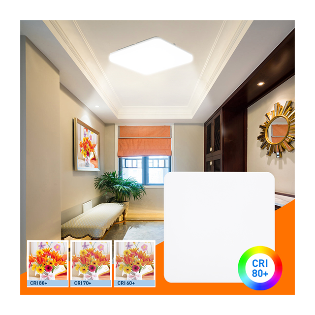 Office Restaurant Indoor Modern Design Dimmable Square Flat Led Ceiling Lights with Motion Sensor 12w 18w