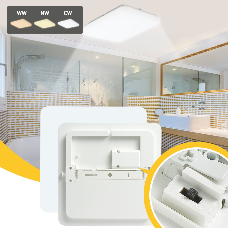 Office Restaurant Indoor Modern Design Dimmable Square Flat Led Ceiling Lights with Motion Sensor 12w 18w