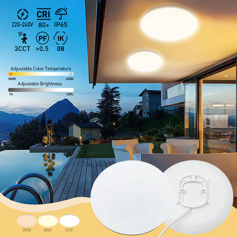 Wholesale Outdoor Fixtures IP65 Waterproof Flush Mount Bathroom Light 40W LED Tri-proof Ceiling Lights