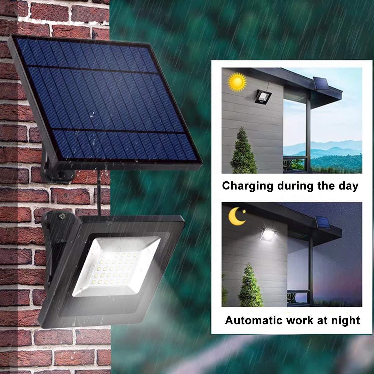 Outdoor IP65 Waterproof Auto Off or On Dusk to Dawn Adjustable Design Light Motion Sensor Solar Powered Security Flood Lights