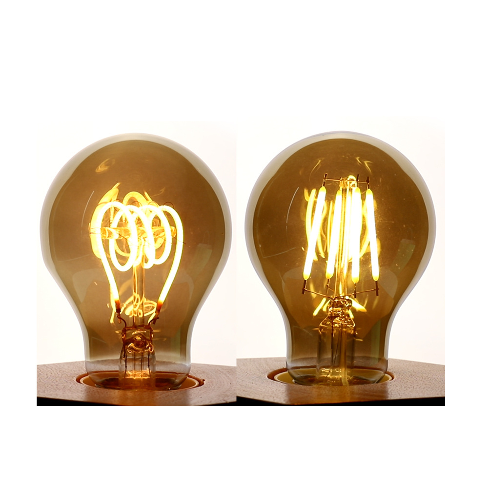 PSE CE UL Dimmable 100V 220V 4W 8W ST64 A60 G80 Globe Bulb Vintage Amber Edison E26 E27 Spiral Flexible Led Filament Bulb