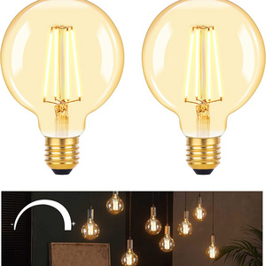 UK USA Amber Clear Dimmable E27 4W 6W 8W G80 G95 G125 LED Vintage Light Bulbs Large Bulbs Decorative Filament Bulb